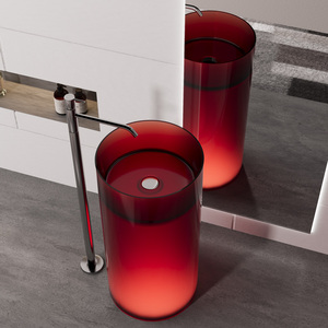 Lavabi da Bagno Moderni in Resina Cristallina Trasparente, <span class=keywords><strong>Vasca</strong></span> da Bagno in Pietra Resina con Design a <span class=keywords><strong>Vasca</strong></span> Rotonda per Hotel - Product Image 4