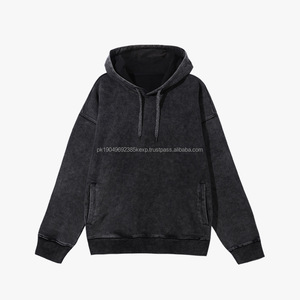 เสื้อมีฮู้ดผ้าขี้ผึ้งย้อมสีสำหรับผู้ชายเสื้อสเวตเตอร์มีฮู้ดผ้าคอตตอนแท้4000g ทรงโอเวอร์ไซส์ฤดูใบไม้ร่วงฤดูหนาว - Product Image 1