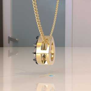 Georgian Style Cut Set Octagon Cut Moissanite Pendant Necklace 14K Gold IGI Certified Luxury <b>Rope</b> <b>Chain</b> - Product Image 5