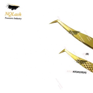 แหนบต่อขนตาเพิ่มวอลลุ่มสีทองปลายแหลม,แหนบต่อขนตาทำจากสเตนเลสสตีล - Product Image 5