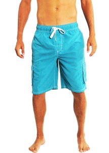 Short de bain pour homme grande taille, doublure en maille écologique, polyester/coton, imperméable, respirant, séchage rapide, poche cargo - Product Image 2