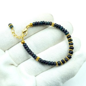 HAYAAT GEMS Ethiopian Welo <b>Fire</b> Opal Beads Bracelet Gold Accents Natural Gemstone Jewelry Luxury Style Anniversary - Product Image 4