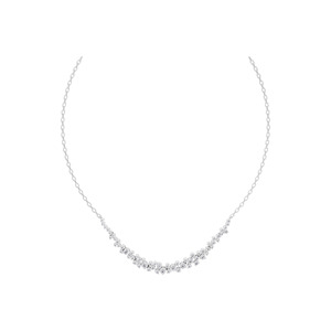 Collar Aarinya con Diamantes Cultivados en Laboratorio Certificados por IGI, Plata 925, Diseño de Racimo Disperso, Collar de Diamantes Orgánicos Graduados en Forma de Arco para Mujer, para Boda - Product Image 2