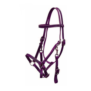 Harnais en cuir pour cheval avec boucles réglables et détails cousus, marron, équipement équestre, harnais pour cheval avec boucle - Product Image 5