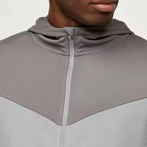 Conjunto Deportivo Gris con Capucha para Hombre, Bloques de Color, Manga Larga, Secado Rápido, Ropa Deportiva de Otoño, 100% Poliéster, Corte Regular - Product Image 6
