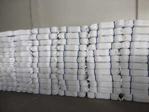 RECYCLED OPEN END BLEACH WHITE <b>YARN</b> NE 6/1 8/1 10/1 16/1 20/1 24/1 30/1 COTTON <b>POLYESTER</b> BLEND <b>YARN</b> for KNITTING WEAVING - Product Image 3