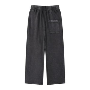 Wholesale 100% Cotton Fleece Blank Sweatpants High Quality with Pocket Custom Acid Washed <b>Spray</b> Jogger <b>Sun</b> Faded Sweatpants - Product Image 6
