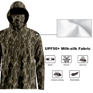 เสื้อยืดแขนยาวทรงใหญ่พิเศษ พิมพ์ลายต้นปาล์ม ลายพราง ลวดลายป่า สำหรับผู้ชาย ระบายอากาศได้ดี เหมาะสำหรับฤดูร้อน - Product Image 3