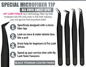 Pince à épiler pour extension de cils pince à épiler pour extension de cils pointes droites et incurvées en fibre en acier inoxydable - Product Image 2