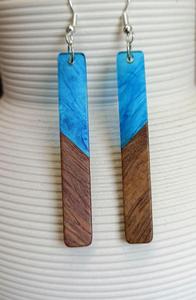 Marble Effect Resin <b>Drop</b> Earrings Handmade Designer Lightweight Fashion Party Islamic Women's - Product Image 3