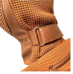 Gants d'équitation en cuir pleine fleur personnalisés de haute qualité avec fermeture auto-agrippante, protection hivernale et poignées antidérapantes - Product Image 3