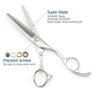 Premium Quality Stainless Steel <b>Blending</b> Shear Wide Tooth Blade Barber Salon Hair Cutting Scissor Sharp Notch 5.5 Inch - Product Image 3