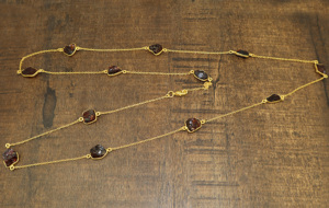 Red Garnet Raw Nugget Gemstone <b>Necklace</b> 18K <b>Gold</b> Plated <b>Delicate</b> Handmade Gemstone Jewellery For Women Girls Wholesale Bulk - Product Image 2