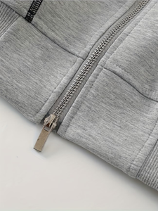 Sudadera con capucha de algodón 100% ecológica e impermeable para mujer, con cremallera de doble cabezal, informal, de manga larga, para invierno - Product Image 4