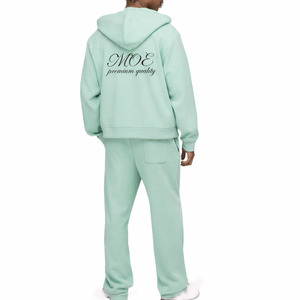 Sudadera con capucha para hombre con cremallera, tejido acanalado, mezcla de algodón, corte holgado, estilo urbano, venta al por mayor OEM - Product Image 2