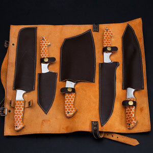 Ensemble de couteaux de cuisine professionnels en acier Damas avec manche confortable et utilisation durable pour couper la viande, les légumes et les fruits - Product Image 3