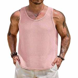 Camiseta sin mangas para hombre, personalizada, con cuello redondo, ajustada, informal, para gimnasio, ropa deportiva, servicio OEM ODM - Product Image 4