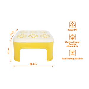 Bulk Virgin PP Plastic <b>Step</b> Platform Heavy Duty Sunflower Pattern Squatting Toilet Footrest Stackable Washroom Bench Supplier - Product Image 4