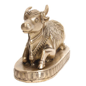 Handmade 6 Inches Brass Nandi Sculpture Vehicle of <b>Shiva</b> Made in India for Gifting - Product Image 2