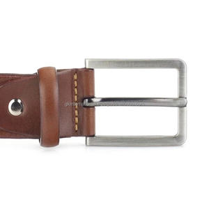 Ceinture décontractée de meilleure qualité fabriquée à la main en cuir de vachette pour unisexe avec personnalisation de boucle en zinc argenté mat disponible - Product Image 1