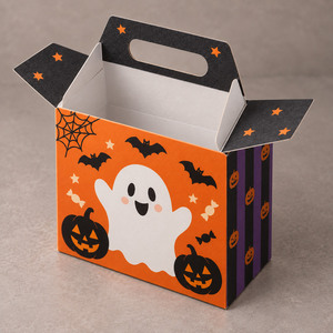 Halloween Paper Gift <b>Box</b> Corrugated Candy Packaging <b>Box</b> With Handle Window <b>Party</b> Favor <b>Box</b> - Product Image 1