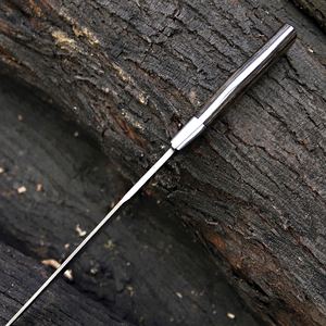 Cuchillo Bowie de Acero de Damasco con Funda, Cuchillo de Caza Hecho a Mano, Cuchillos Bowie de Hoja Fija, Ideal para Supervivencia, Camping y Actividades al Aire Libre - Product Image 4