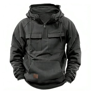 Men Half Zip Hoodie Premium Quality Fleece Pullover Long Sleeve Casual Streetwear Fashion Hoodie For Everyday Wear - Product Image 4