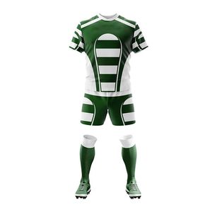 Yellow Black Sublimated Rugby Uniform Short Sleeve Jersey Shorts Set Men's Moisture Wicking <b>Soccer</b> Apparel All Seasons - Product Image 4