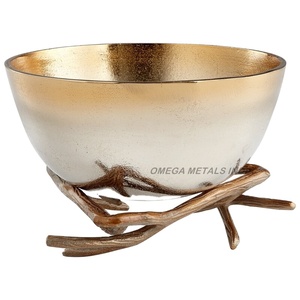 Elegante Tazón Central de Aluminio Pulido Estilo Americano para Decoración del Hogar, Exhibición Decorativa para Servir en la Comedor o Fiestas - Product Image 1