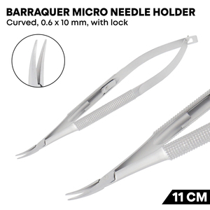 Portaagujas Micro Barraquer 0.6×10mm, Acero Inoxidable Alemán, Instrumento Quirúrgico Oftálmico Tipo Castroviejo - Product Image 2
