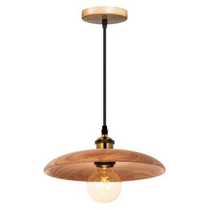 Modern Glass Pendant Light with Wooden Handle Nordic Hanging Lamp for Home & Living Room Kitchen Decor - Product Image 6