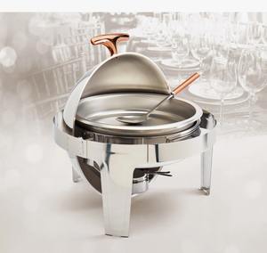 Recipiente redondo para calentar comida de 6.3 qt, juego de 5 piezas de acero inoxidable para buffet, ideal para fiestas y catering al mejor precio. - Product Image 4