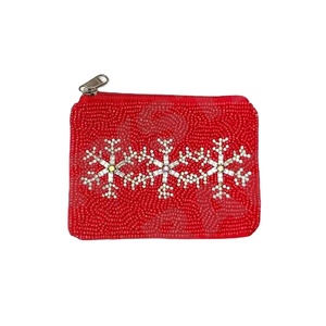 Snowflake Seed Beaded Coin Pouch Beautiful Customized Beaded Coin <b>Purse</b> Wallet for Women Trendy Coin Pouch with - Product Image 1