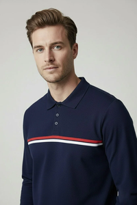 Camiseta de Manga Larga para Hombre SOSH, Cuello Redondo, 100% Algodón, Corte Regular, a Rayas - Product Image 4