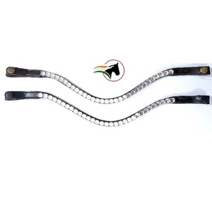 สายคาดศีรษะหนังสำหรับขี่ม้าแบบ DIY พร้อมปลอกโซ่แบบเรียบบาง ติดกระดุมแบบปลดเร็วสำหรับใส่คริสตัล - Product Image 1