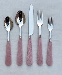 Minimalist Style Flatware <b>Set</b> Eco Friendly Durable 18/<b>8</b> Stainless Steel Mirror Polish Resin Handle <b>Dinnerware</b> Cutlery <b>Set</b> - Product Image 6
