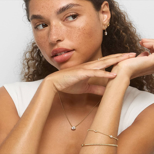 Pendentif en diamant créé en laboratoire de 0,50 carat, collier solitaire rond pour femmes, bijoux fins, cadeau en or blanc ou jaune - Product Image 2