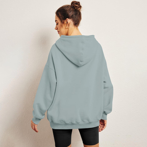 Women's Custom 100% Cotton <b>Zip</b>-<b>Up</b> Oversize Hoodie Set with Embroidery Washed <b>Cropped</b> Joggers for Winter Street Wear - Product Image 4