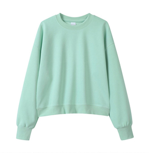 Sudadera de Punto con Capucha para Mujer, Manga Larga, Color Rosa Sólido, Corte Regular, Prenda de Invierno Transpirable y Ecológica - Product Image 2