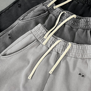 Custom Embroidery Logo Cotton Made Acid <b>Washed</b> Men Pants Heavy Weight Stacked Flare Sweat Pants For <b>Boys</b> - Product Image 5