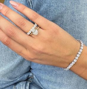 Lab Grown 3.03CT Oval Cut Diamond <b>Ring</b> With Full Eternity Band Set in 14k Solid Gold Fine For Women's Wedding Anniversary Charm - Product Image 3