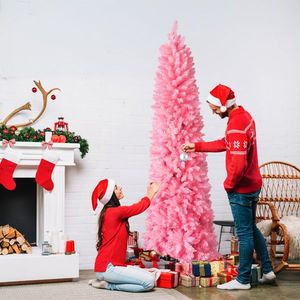 7.5 FT Hinged Artificial Christmas Tree Unlit Pine with 1075 Branch Tips Pencil Christmas Tree - Product Image 3