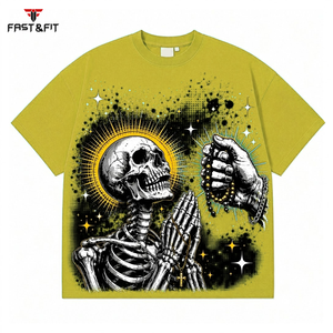 T-shirt 100% coton, col rond, imprimé avec un motif de lettres, respirant, séchage rapide, avec impression personnalisée de votre logo de marque - Product Image 2
