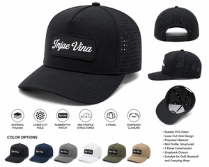 Gorra de Béisbol Personalizada al por Mayor con Logotipo de Goma, Perforada con Láser, Impermeable, de Perfil Alto, de 5 Paneles, Estructurada y Precurvada - Product Image 3