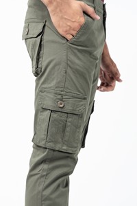 Pantalon cargo à jambes larges en coton 100% imperméable Smart Fit avec taille élastique - Product Image 4