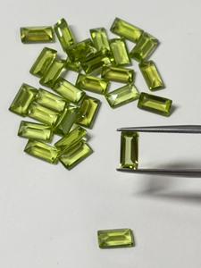 Peridoto natural, corte rectangular tipo baguette, piedras preciosas facetadas sueltas para la fabricación de joyas, olivino certificado y calibrado - Product Image 6