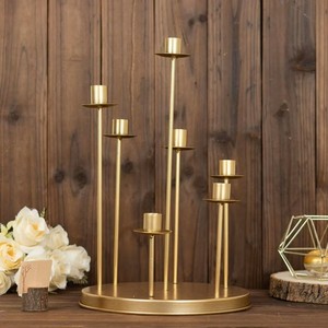 Golden Iron Decorative Candle <b>Stand</b> for Home Decor Living Room Table Centerpiece Wedding Party Candle Holder - Product Image 3