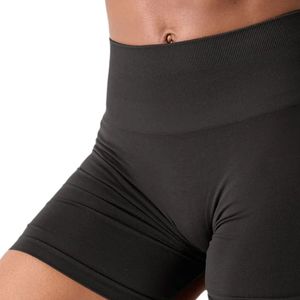Shorts de sport noirs taille mi-haute pour femme – Compression extensible, entraînement, fitness, yoga, performance et confort - Product Image 3
