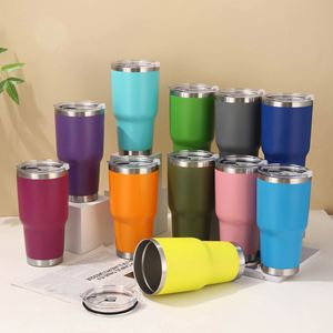 USA Warehouse 30oz Stainless Steel Tumbler Double Wall Vacuum <b>Insulated</b> Travel <b>Mug</b> With Slider Lid and Straw - Product Image 4