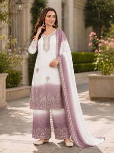 Designer Ombre Pakistani Salwar Kameez Suit Dupatta Embroidered Palazzo Set Winter Summer Party Wear Festive Ethnic Dress Women - Product Image 2
